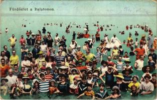 Balaton, Fürdőélet a Balatonon, fürdőzők. Fotochrom L.&P.P. 1994. (ázott sarkak / wet corners)