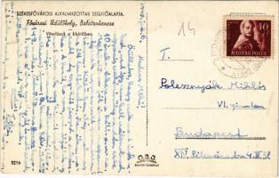 1947 Balatonkenese, Fővárosi üdülőhely, vitorlások a kikötőben