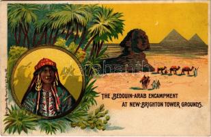 The Bedouin-Arab Encampment at New Brighton Tower Grounds. Lith. u. Druck Th. Mayerhofer. Art Nouveau, litho