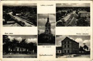 Sarkadkeresztúr, látkép a toronyból, Református templom, Ferenczy műmalom, Elemi iskola. Fazekas foto (EB)