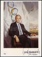 Juan Antonio Samaranch Torelló (1920-2010) a Nemzetközi Olimpiai Bizottság (NOB) 7. elnökének aláírása