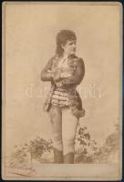 Blaha Lujza (1850-1926) a nemzet csalogánya, keményhátú fotó Strelisky műterméből, 16×11 cm