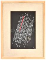 Matzon Ákos (1945-): Űresedés 12, 1996. Akril, olaj, karton, jelzett. Hátoldalán is jelzett és datál...