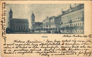1899 Békéscsaba, Fő tér, templomok (EK)