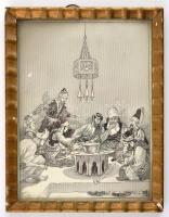 Willy Pogány [Pogány Vilmos András] (1882-1955): Török népmesék. Tus, papír, jelzett, hátoldalán alá...