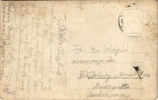 Cigányzenekar csoportképe / Gypsy music band, folklore. photo (gyűrődés / crease)