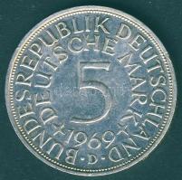 NSZK 1969D 5M Ag T:2-/3+ kis ph.