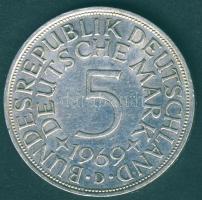 NSZK 1969D 5M Ag T:3/3+ kis ph.