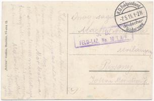 1915 Kárpátok, Carpathian Mountains; fahíd a patak felett / wooden bridge above the creek