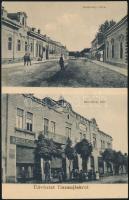 1913 Tiszaújlak, Vulok, Vilok, Vylok; Széchenyi utca, Gazdasági bank, Weinberger üzlete / street, bank, shops