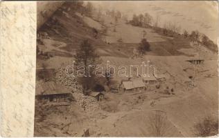 1905 Uzsok, Uzhok; kőlavina félig betemetett házakkal / rock avalanche. photo