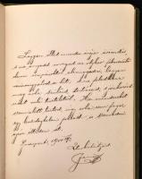 cca 1900 Régi szecessziós borítású emlékkönyv, beírásokkal