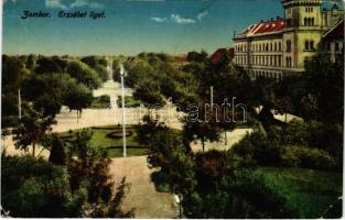 1916 Zombor, Sombor; Erzsébet liget. Kaufmann Emil kiadása / park (EK)