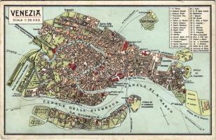 Venezia / Venice map, local attractions marked with numbers (EK)