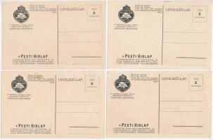 Budapest V. Szabadság tér, Trianon szoborcsoport, irredenta - 4 db régi lap Észak, Dél, Kelet, Nyuga...