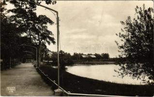 1933 Nyíregyháza, Sóstó gyógyfürdő, tóparti részlet. Fábián Pál kiadása