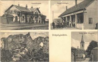 1931 Drégelypalánk, Drégely vára, Római katolikus templom, vasútállomás, Vasúti vendéglő, autóbusz