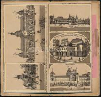 1896 Millennium kiállítási emlékképek, kiállítási helyszíneket, pavilonokat bemutató képek, felirato...