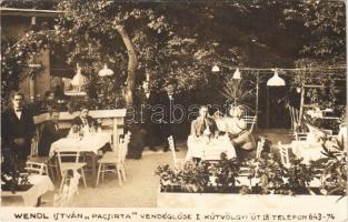 1931 Budapest XII. Wendl István Pacsirta vendéglője, étterem kertje pincérekkel. Kútvölgyi út 18. photo