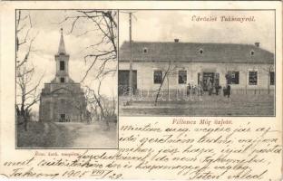 1905 Taksony, Római katolikus templom, Fillencz Mór üzlete és saját kiadása (Rb)