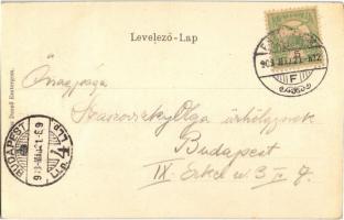 1903 Esztergom, Szentháromság szobor. Kardos Dezső kiadása, szecessziós litho keret, Art Nouveau