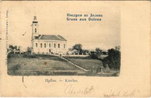 1900 Dolova, Dolovo; Kirche / Szerb ortodox templom. Ottokar Rechnitzers Lichtdruckanstalt / Serbian Orthodox church (EB)