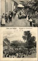 1914 Deliblát, Deliblato; vendéglő, étterem, ünnepség. A. Weiser Photographisches Atelier / inn, restaurant, celebration (szakadás / tear)