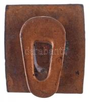 ~1930. "M.É. (Magyar Élet Pártja)" festett Br gomblyukjelvény (20x18mm) T:2