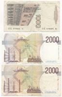 Olaszország 1982. 1000L + 1990. 2000L (2x) T:III
Italy 1982. 1000 Lire + 1990. 2000 Lire (2x) C:F