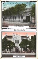 Berettyóújfalu, M. kir. postahivatal, vasútállomás. Art Nouveau, Adler Béla kiadása 991.