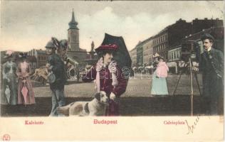 1903 Budapest VIII. Kálvin tér. Montázs árussal és fényképésszel