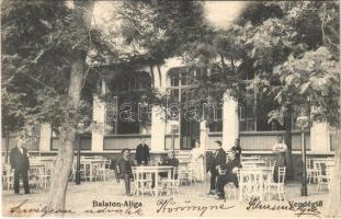 1905 Balatonaliga, Aliga (Balatonvilágos); vendéglő kert. Novák Jenő kiadása 207.