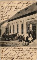 1906 Ószivác, Stari Sivac (Szivác, Sivac); Const. & Joh. Bonna üzlete, lovaskocsi / street view, shop, horse-drawn carriage (EK)