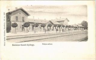 1911 Balatonszentgyörgy, pálya-udvar, vasútállomás. Mérei Ignác 153. 1907.