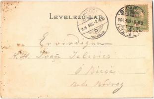 1904 Budapest II. Szent Lukács fürdő, iszapfürdő, belső. Art Nouveau litho (EK)