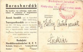 Budapest XXII. Budafoki Hordókereskedelmi Kft. reklám, boroshordók. Zrínyi utca 3.  (EK)