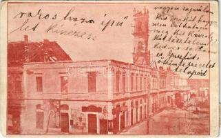 1911 Zenta, Senta; Városháza, üzletek / town hall, shops (EM)