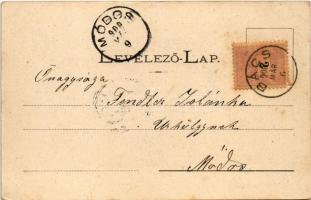 1900 Bács, Bac; látkép, templom, apácazárda, vár. Risz Menyhért kiadása / general view, church, nunn...