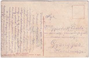 1922 Szentes, repülőgépes leporellólap, benne vasútállomás és vendéglő, kültelki szélmalmok, Szilágy...