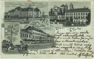 1906 Eger, Erlau; lyceum, Érseki rezidencia, Török mecset, Angol kisasszonyok nevelő intézete. Landesman Art Nouveau, floral, litho  (EK)