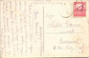 1917 Oroszlány, Evangélikus templom és iskola, szövetkezet üzlete. Art Nouveau