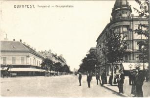 1908 Budapest VIII. Kerepesi út (mai Rákóczi út 1.), Nemzeti színház és bérháza, Holzer és Schwartz Simon üzlete, Életbiztosító részvénytársaság (EK)