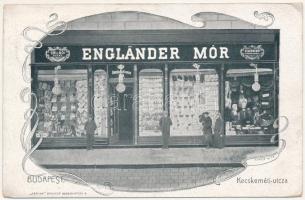 1906 Budapest V. Engländer Mór úri és női divat és fehérnemű üzlete. Kecskeméti utca. Kurcz és Társa kiadása, Art Nouveau (EK)