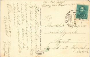 1937 Veresegyháza, tó részlet, vasútállomás, Lővy József és fia vegyes, épületfa kereskedés üzlete é...