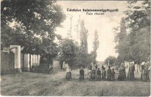 1918 Balatonszentgyörgy, falu részlet, utca (EB)