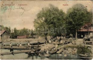 1907 Apatin, Kirakodópart, csónakok. Gasz Mátyás kiadása / quay, loading bay, boats + ESZÉK - SZEGED 162. SZ. (lyuk / pinhole)