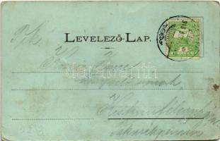 1913 Péterréve, Bács-Petrovoszelló, Backo Petrovo Selo; Fő utca, templom este. Benacsek Mihály kiadá...