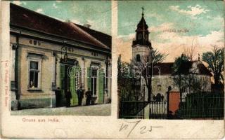 1907 India, Indija; szerb templom, üzlet. Verl. Photogr. Fürst / Serbian church, shop (EK)