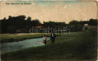 1915 Stari Banovci na Dunavu. Atelier Wannek + K.u.K. Platzkommando des 57. Infanterietruppendivisions-Kommandos (ázott / wet damage)