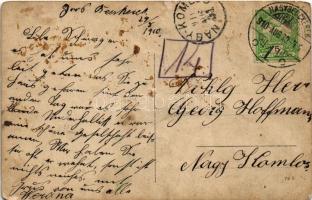 1910 Nagybecskerek, Zrenjanin, Veliki Beckerek; utca, dohánybolt és italmérés, katona, Dreher sör / ...